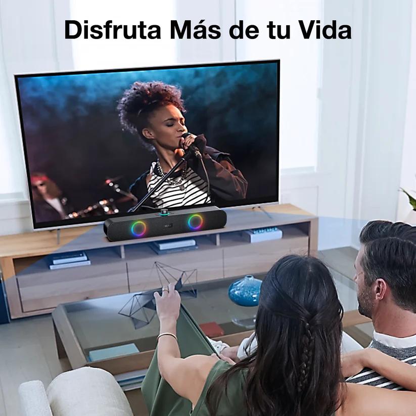 Bocina bluetooth para PC-BOC241 Inalámbrica Rgb Soporte 3.5 Mm Aux Tf Usb Para Interior