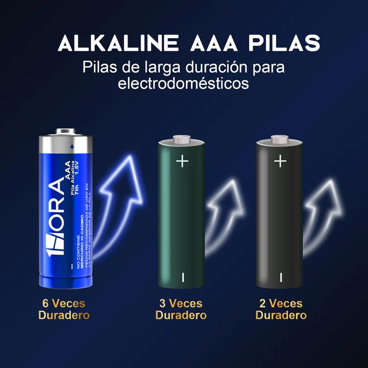 Paquete con 40 pilas alcalinas AAA desechables de larga duración